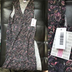 LulaRoe Joy Medium Gray and Pink floral